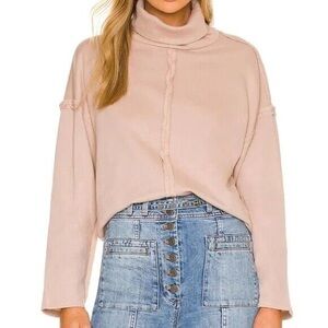 LPA Essex Turtleneck Sweater in Warm Taupe 100% Cotton